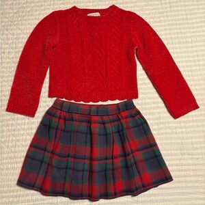 Tommy Bahama Red Knit Sweater and Skirt Set Toddler Small 5/6 with measurements